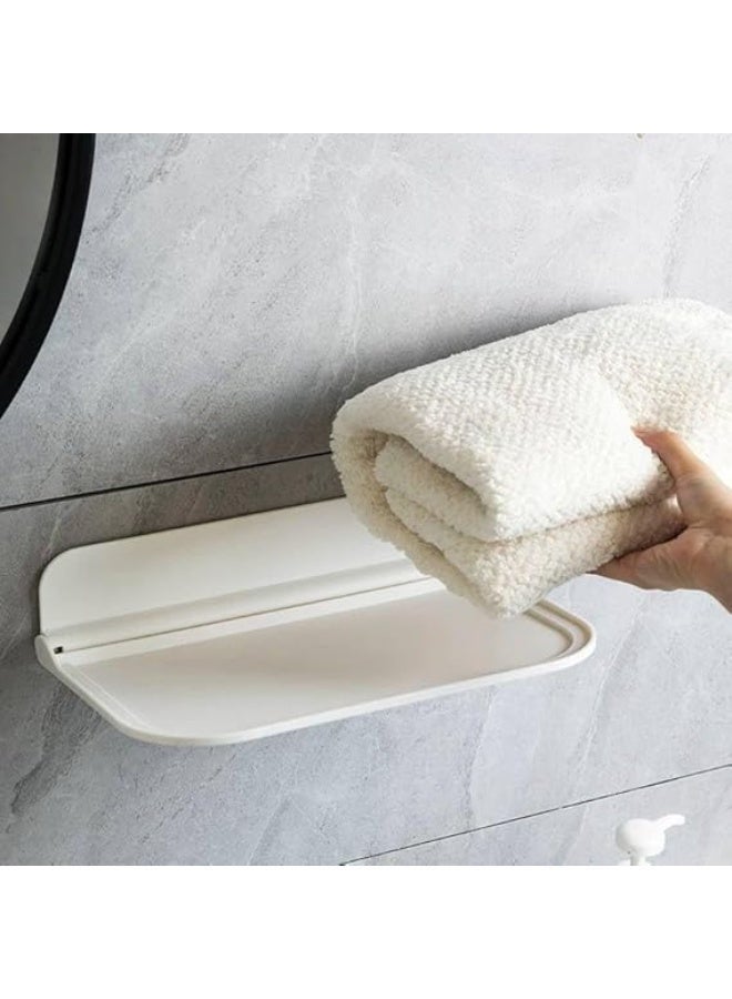 Bathroom Shelf Double Sided Movable Towel Rack Organizer for Daily Supplies Practical Stable Flexible Space Saving Home - Image 1